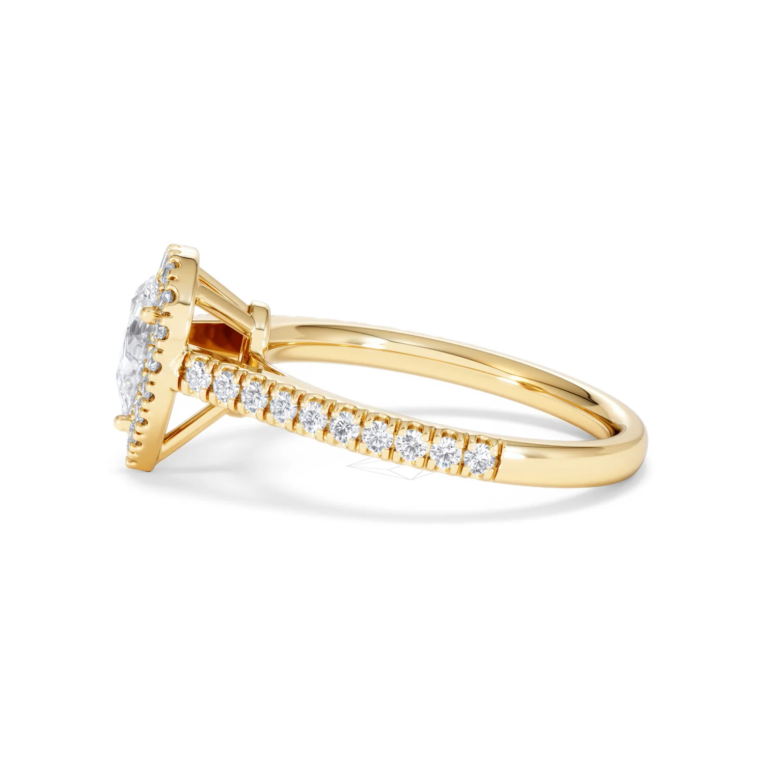 Diana Lab Diamond Pear Halo Engagement Ring in 18K Gold 1ct F/VS1 - Image 69