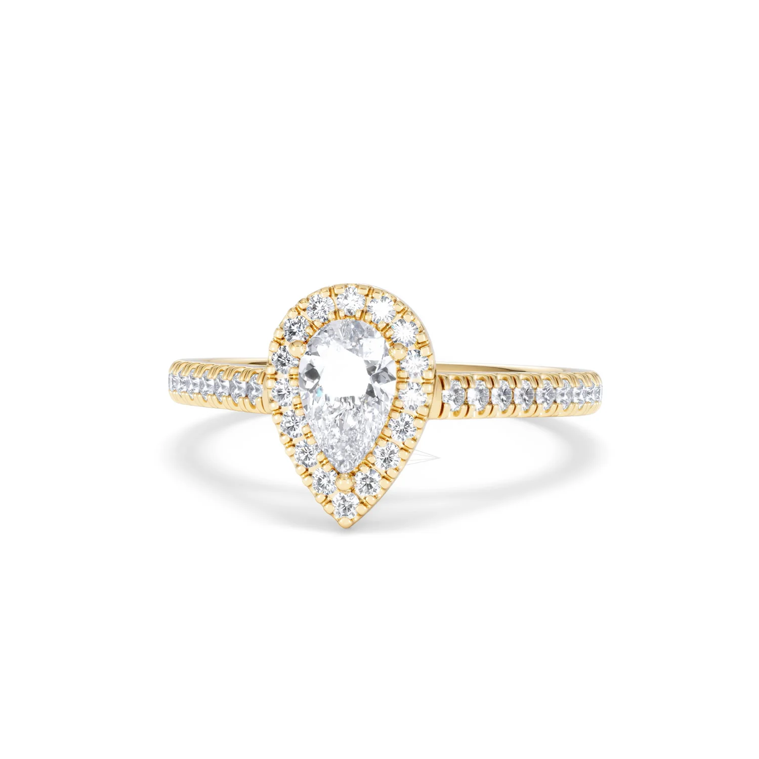 Diana Lab Diamond Pear Halo Engagement Ring in 18K Gold 1ct F/VS1 - Image 86
