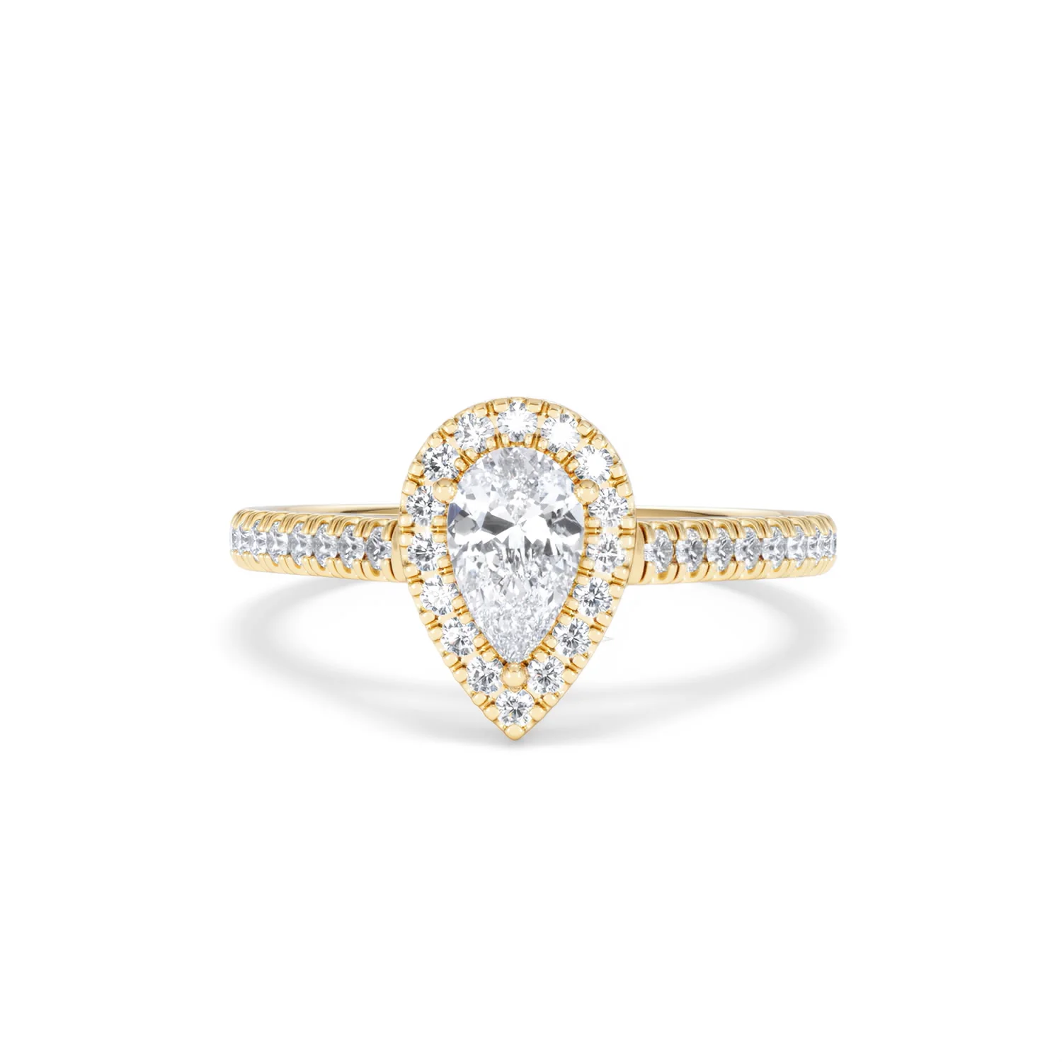 Diana Lab Diamond Pear Halo Engagement Ring in 18K Gold 1ct F/VS1 - Image 87