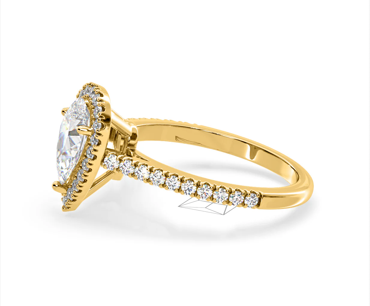 Diana Lab Diamond Pear Halo Engagement Ring in 18K Gold 2.10ct F/VS1 - Image 103