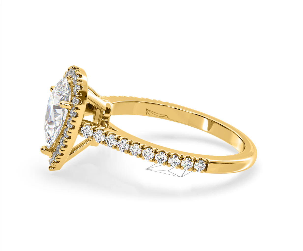 Diana Lab Diamond Pear Halo Engagement Ring in 18K Gold 2.10ct F/VS1 - Image 104