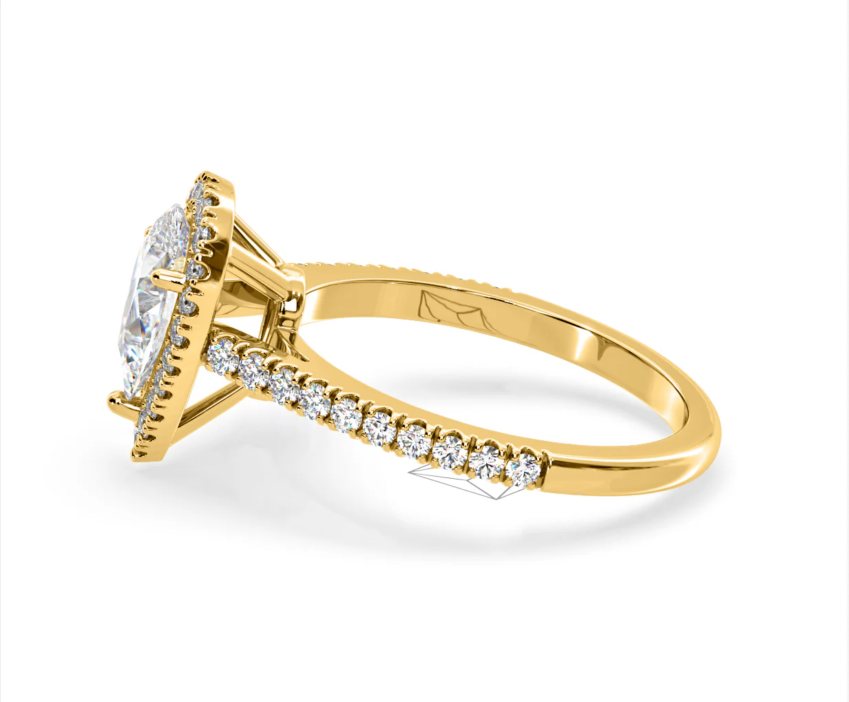 Diana Lab Diamond Pear Halo Engagement Ring in 18K Gold 2.10ct F/VS1 - Image 106