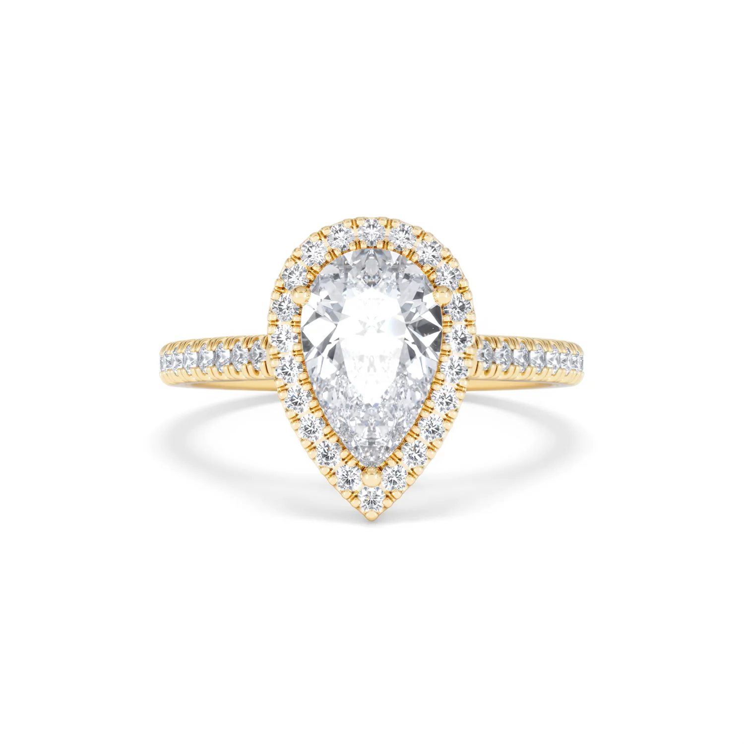 Diana Lab Diamond Pear Halo Engagement Ring in 18K Gold 2.10ct F/VS1 - Image 11