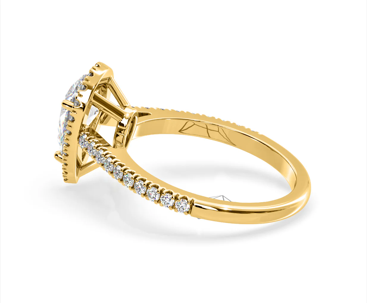 Diana Lab Diamond Pear Halo Engagement Ring in 18K Gold 2.10ct F/VS1 - Image 111