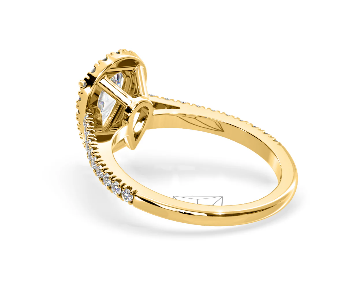 Diana Lab Diamond Pear Halo Engagement Ring in 18K Gold 2.10ct F/VS1 - Image 117