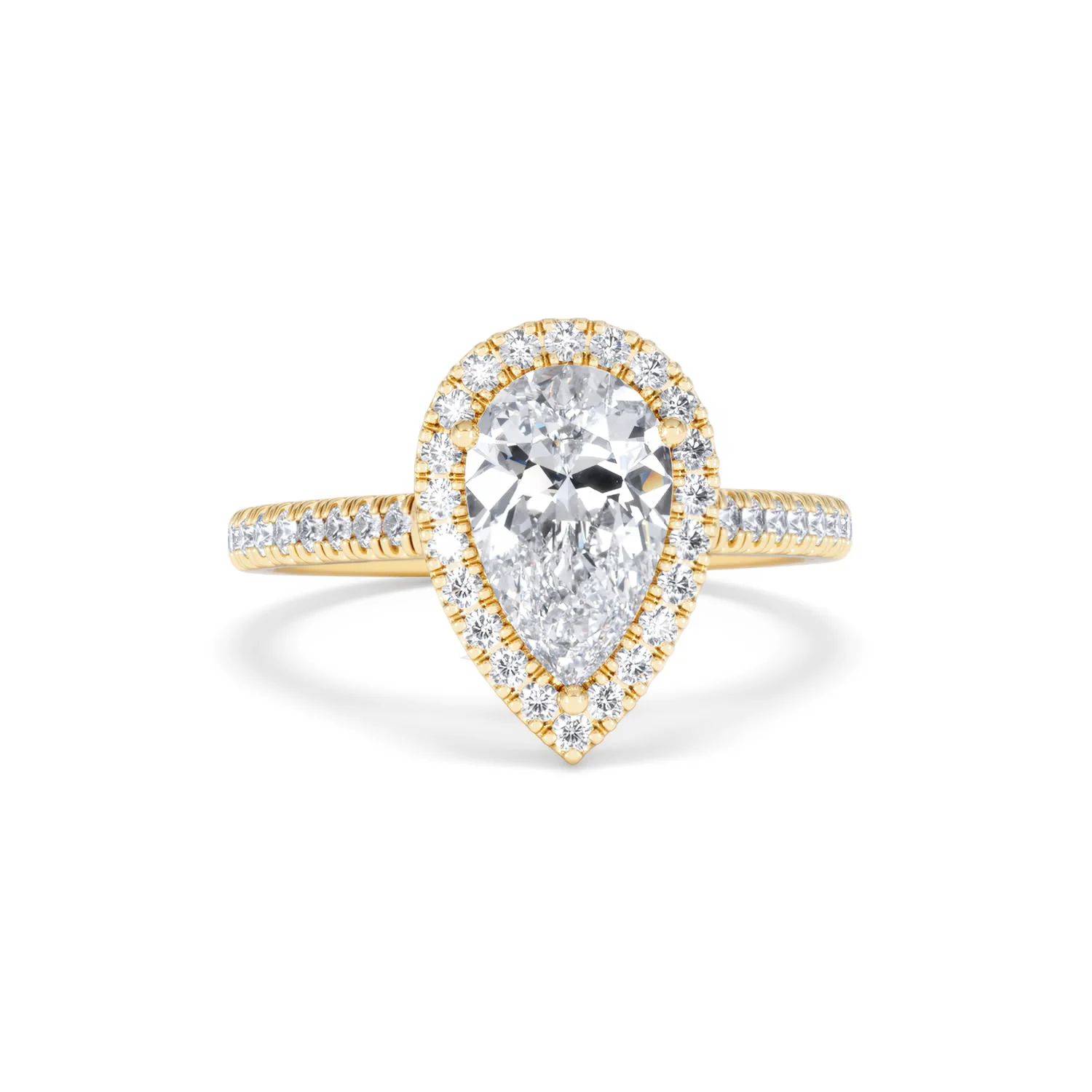 Diana Lab Diamond Pear Halo Engagement Ring in 18K Gold 2.10ct F/VS1 - Image 12