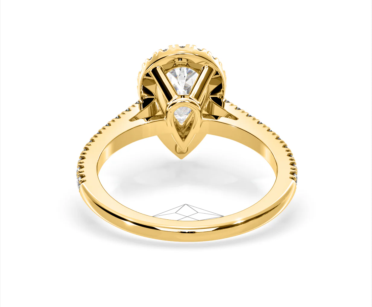 Diana Lab Diamond Pear Halo Engagement Ring in 18K Gold 2.10ct F/VS1 - Image 126