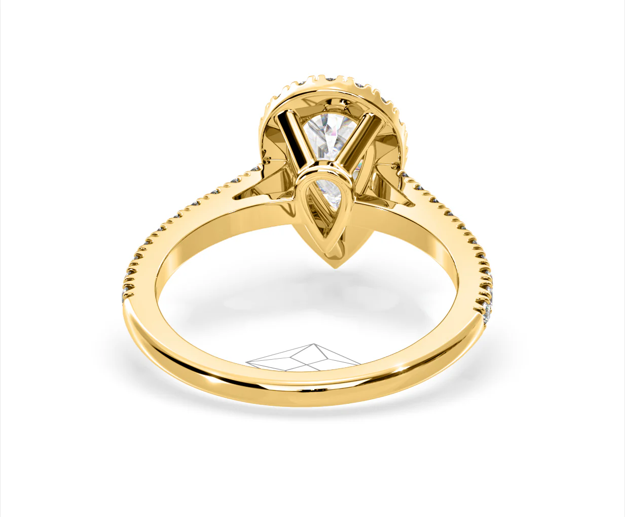 Diana Lab Diamond Pear Halo Engagement Ring in 18K Gold 2.10ct F/VS1 - Image 128