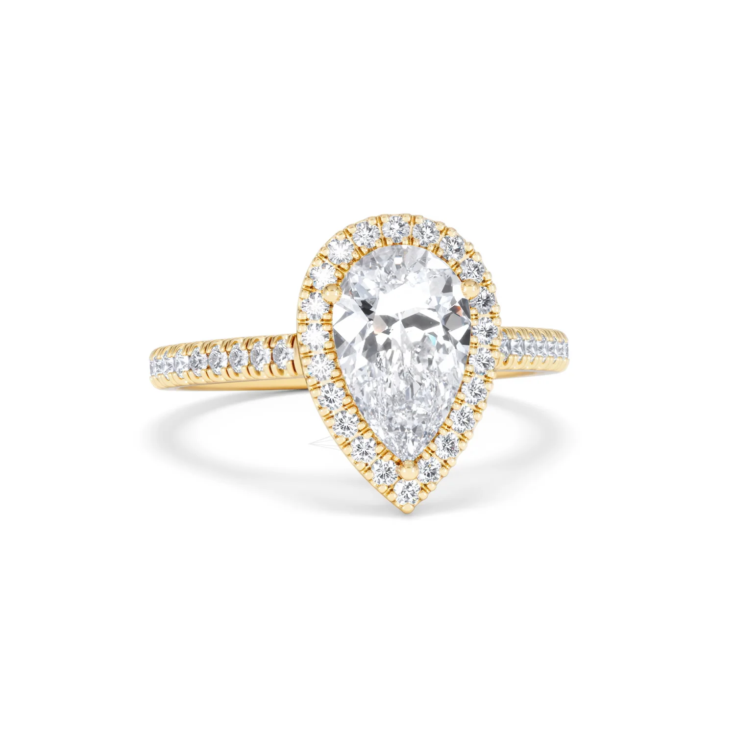 Diana Lab Diamond Pear Halo Engagement Ring in 18K Gold 2.10ct F/VS1 - Image 13