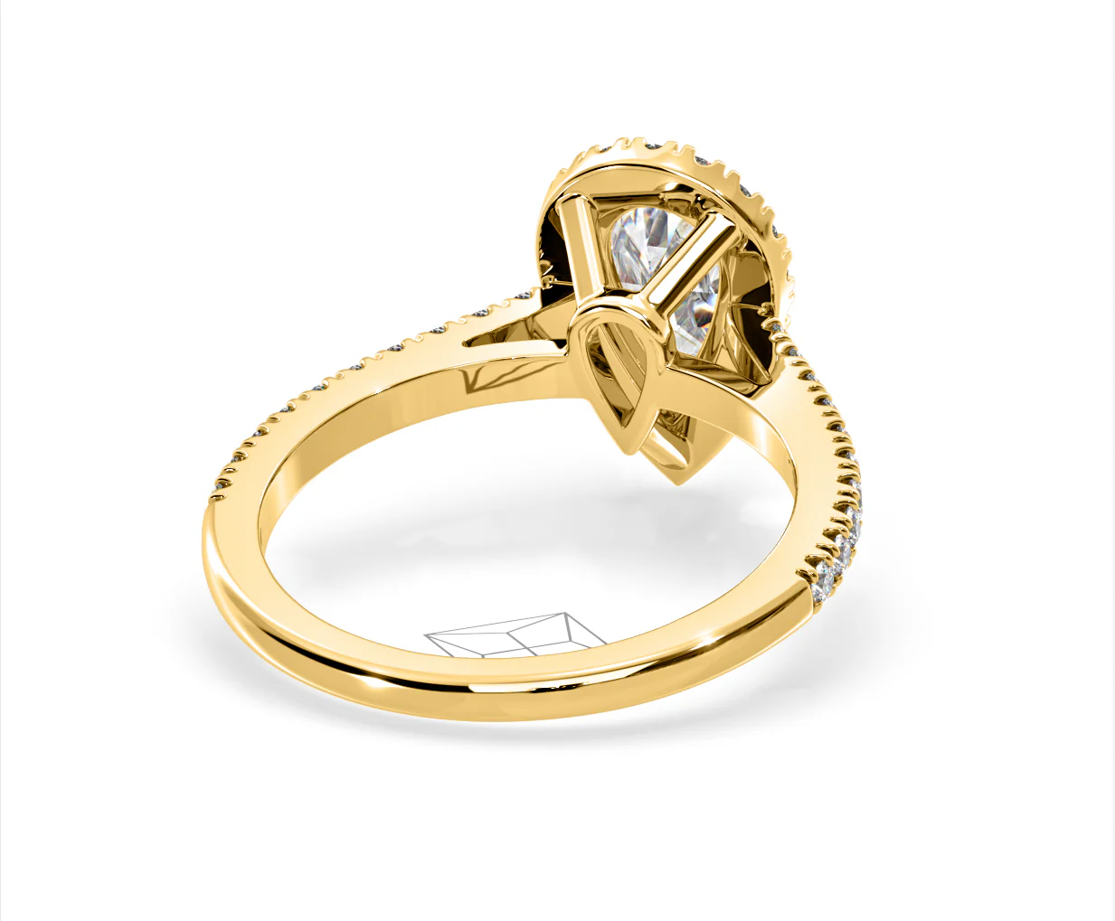 Diana Lab Diamond Pear Halo Engagement Ring in 18K Gold 2.10ct F/VS1 - Image 131