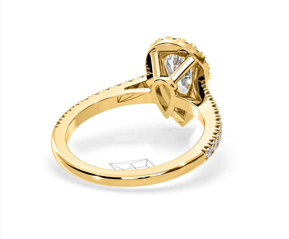 Diana Lab Diamond Pear Halo Engagement Ring in 18K Gold 2.10ct F/VS1 - Image 132