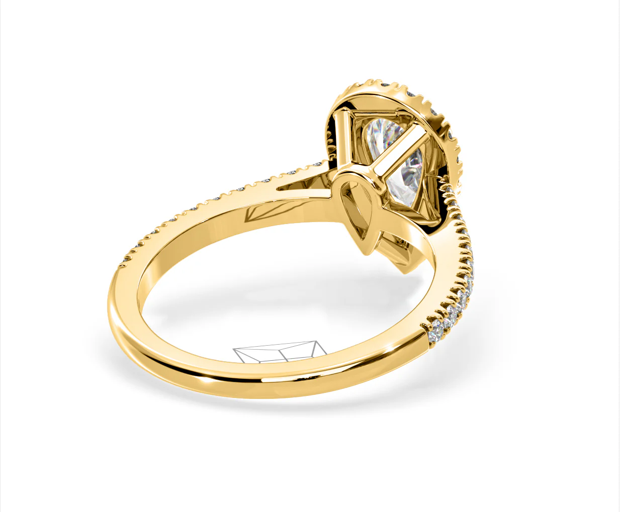 Diana Lab Diamond Pear Halo Engagement Ring in 18K Gold 2.10ct F/VS1 - Image 133