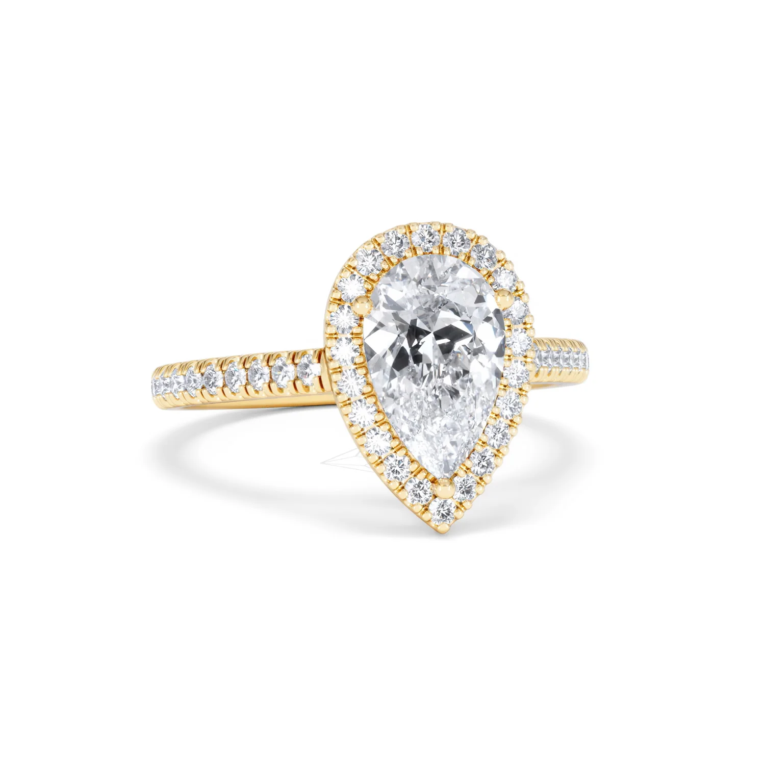 Diana Lab Diamond Pear Halo Engagement Ring in 18K Gold 2.10ct F/VS1 - Image 14