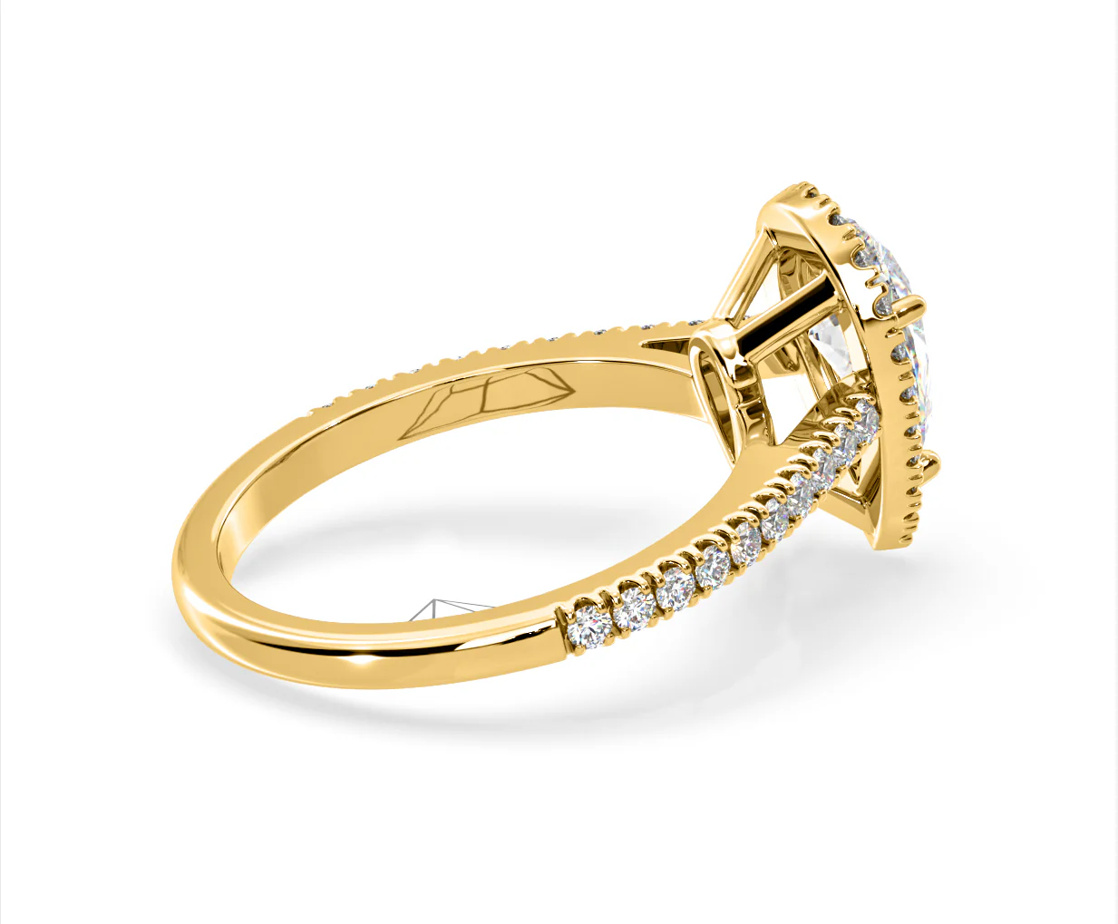 Diana Lab Diamond Pear Halo Engagement Ring in 18K Gold 2.10ct F/VS1 - Image 141