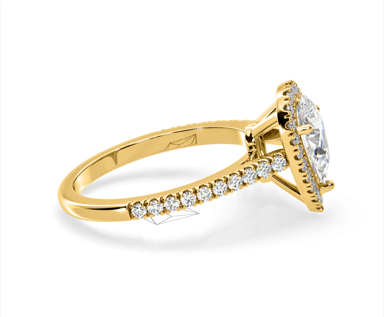 Diana Lab Diamond Pear Halo Engagement Ring in 18K Gold 2.10ct F/VS1 - Image 148