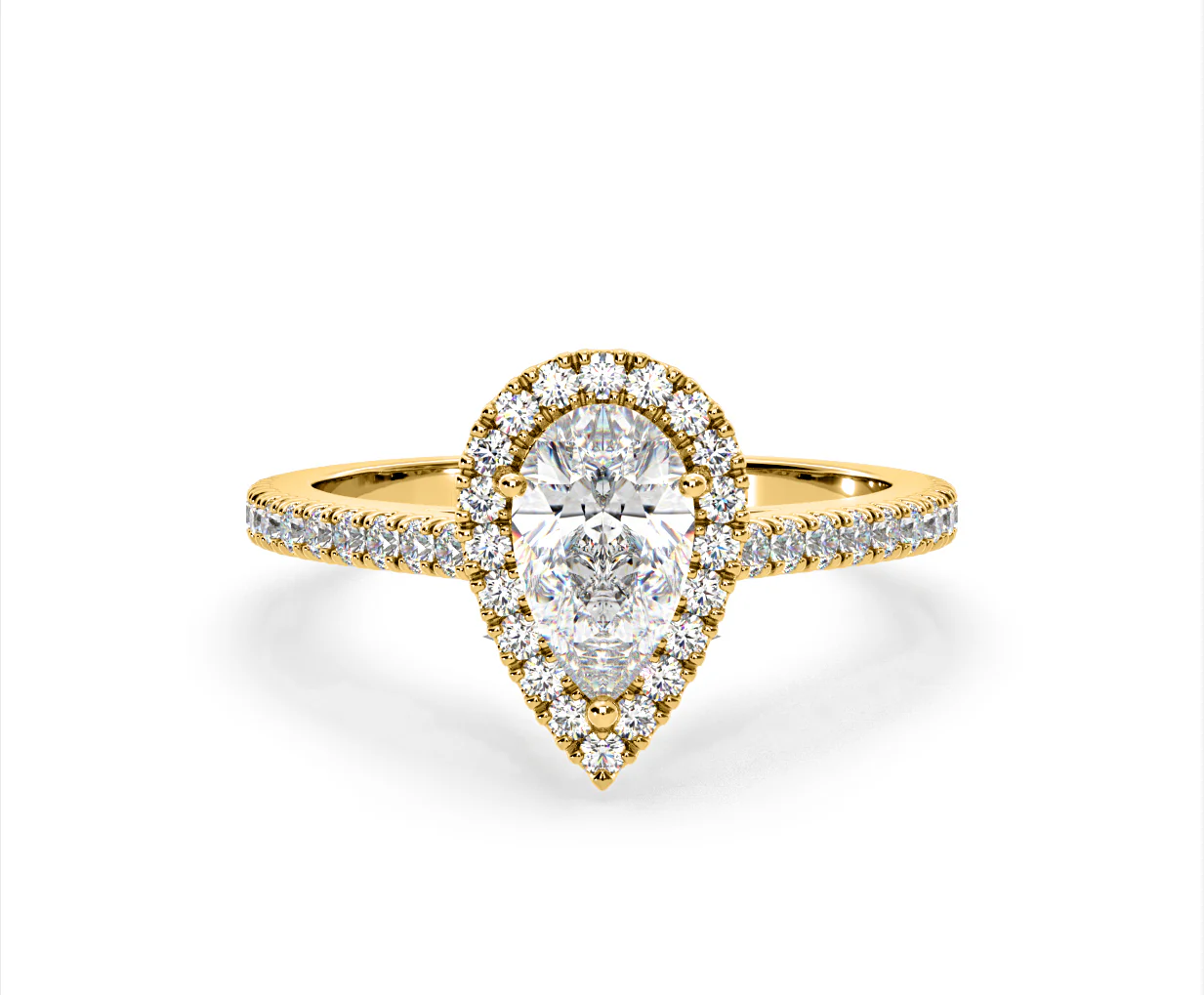 Diana Lab Diamond Pear Halo Engagement Ring in 18K Gold 2.10ct F/VS1 - Image 166