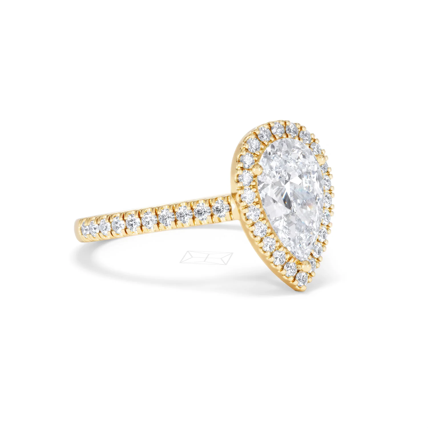 Diana Lab Diamond Pear Halo Engagement Ring in 18K Gold 2.10ct F/VS1 - Image 19