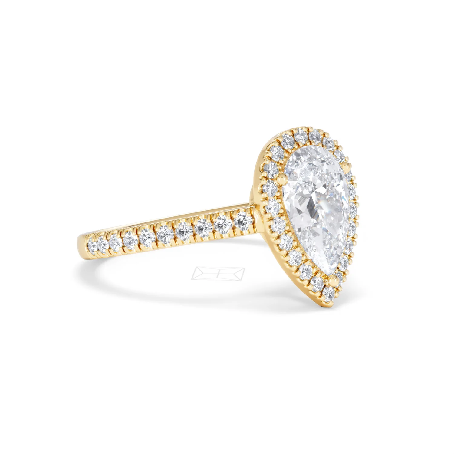 Diana Lab Diamond Pear Halo Engagement Ring in 18K Gold 2.10ct F/VS1 - Image 20