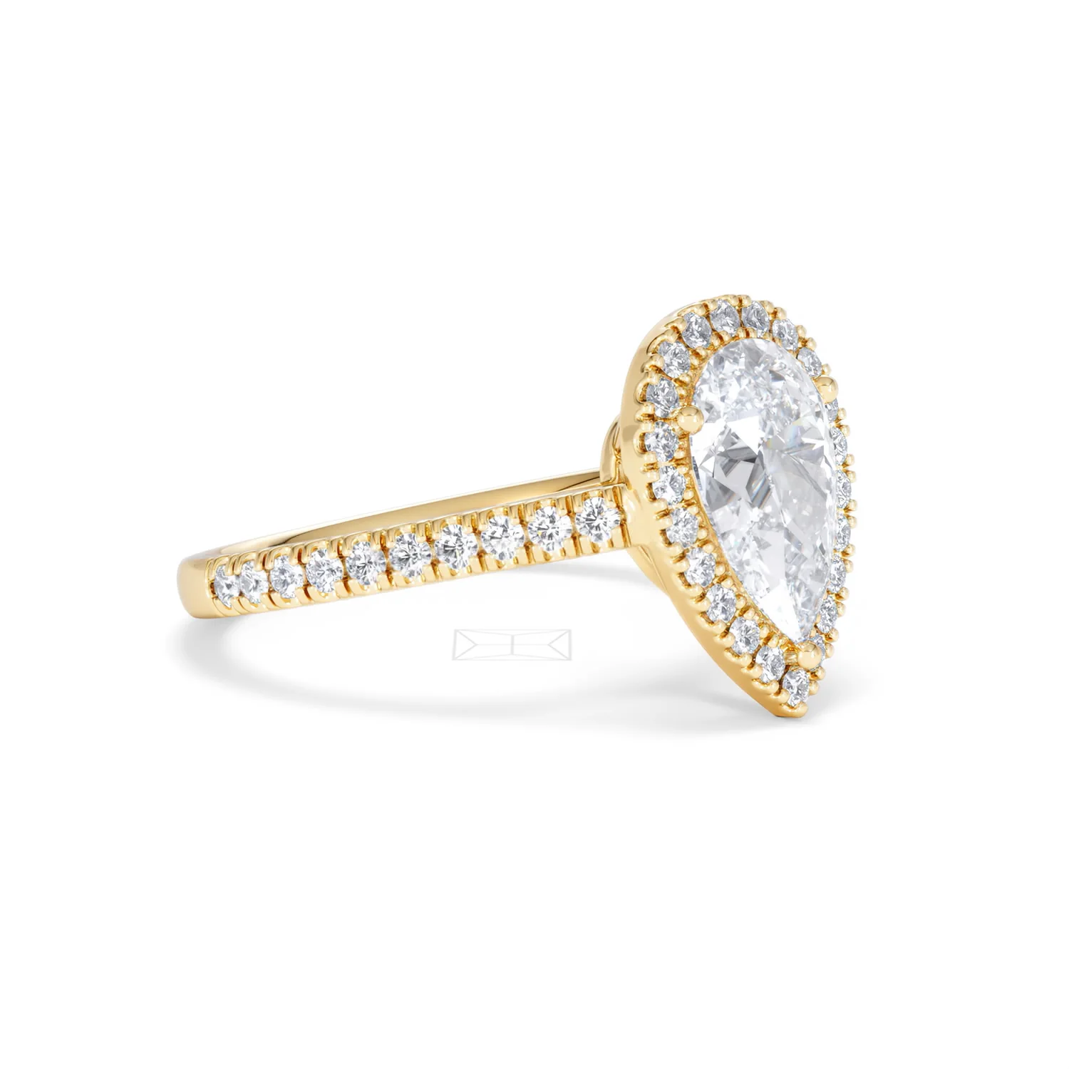 Diana Lab Diamond Pear Halo Engagement Ring in 18K Gold 2.10ct F/VS1 - Image 21