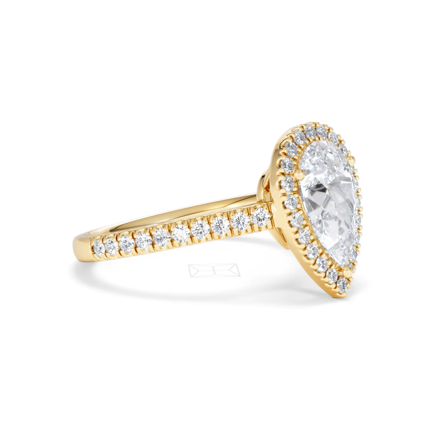 Diana Lab Diamond Pear Halo Engagement Ring in 18K Gold 2.10ct F/VS1 - Image 22