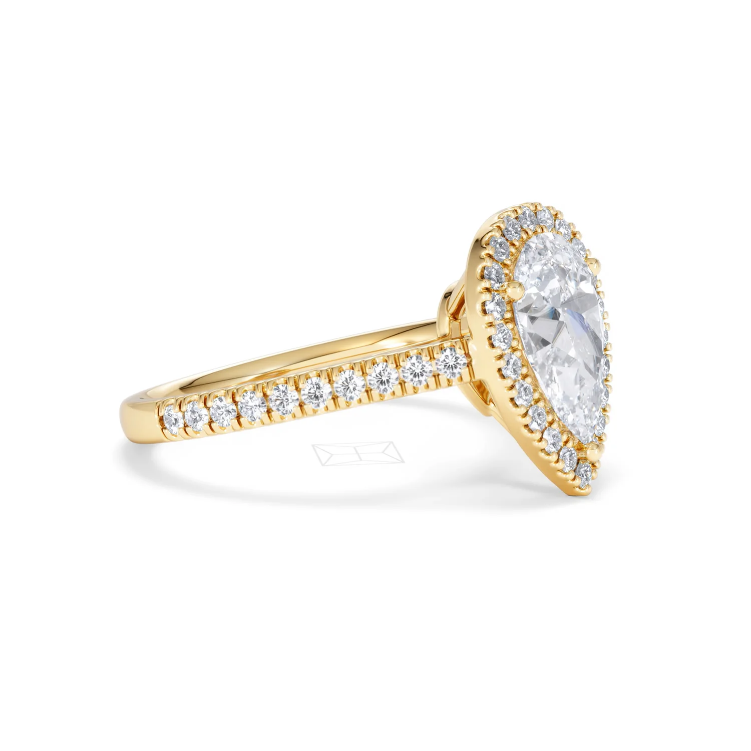 Diana Lab Diamond Pear Halo Engagement Ring in 18K Gold 2.10ct F/VS1 - Image 23