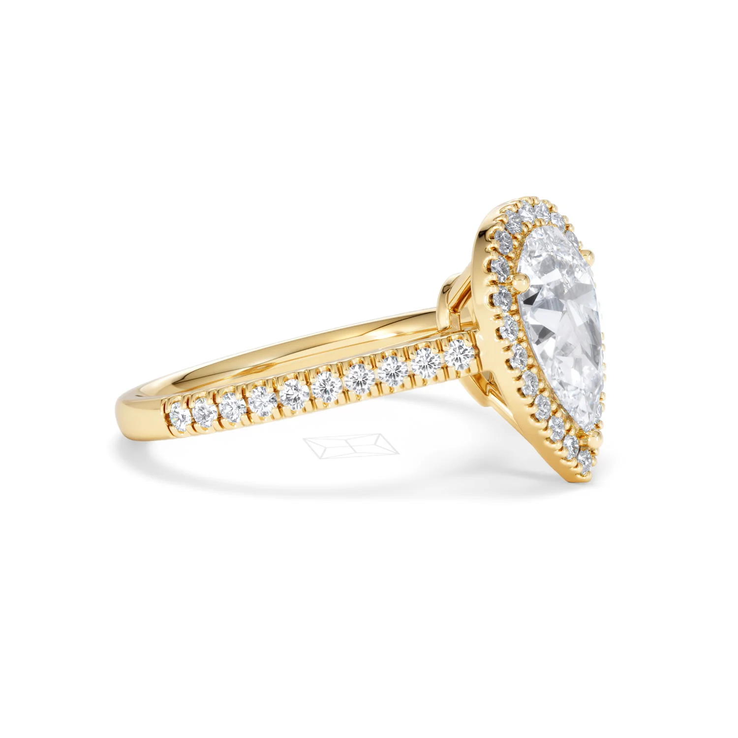 Diana Lab Diamond Pear Halo Engagement Ring in 18K Gold 2.10ct F/VS1 - Image 24