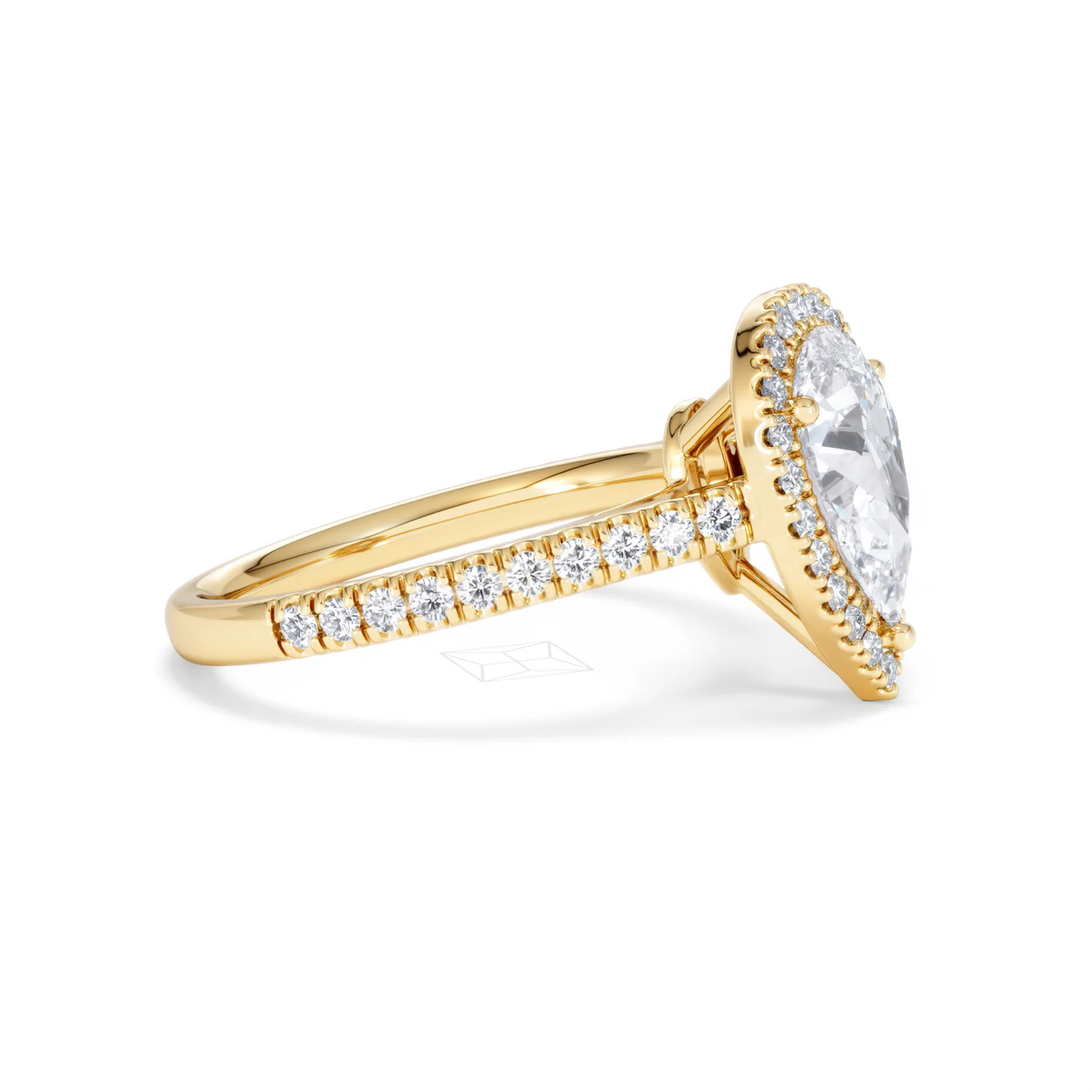 Diana Lab Diamond Pear Halo Engagement Ring in 18K Gold 2.10ct F/VS1 - Image 26