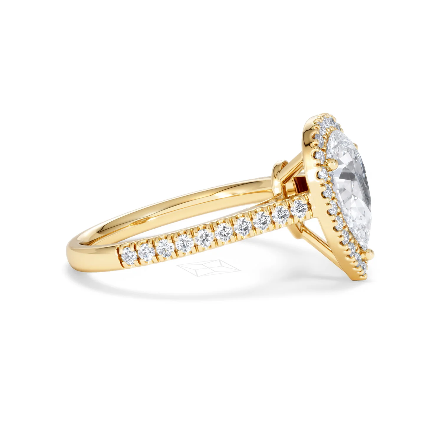 Diana Lab Diamond Pear Halo Engagement Ring in 18K Gold 2.10ct F/VS1 - Image 27