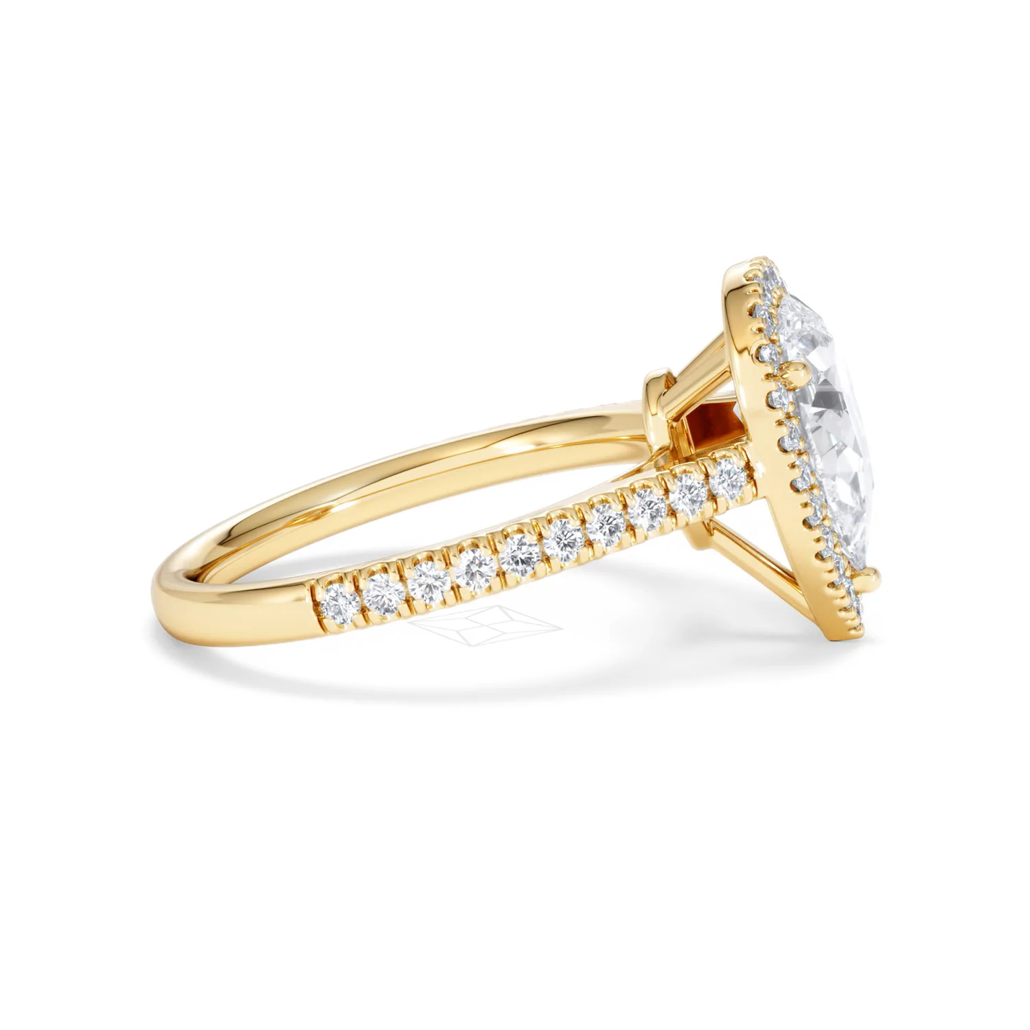 Diana Lab Diamond Pear Halo Engagement Ring in 18K Gold 2.10ct F/VS1 - Image 29