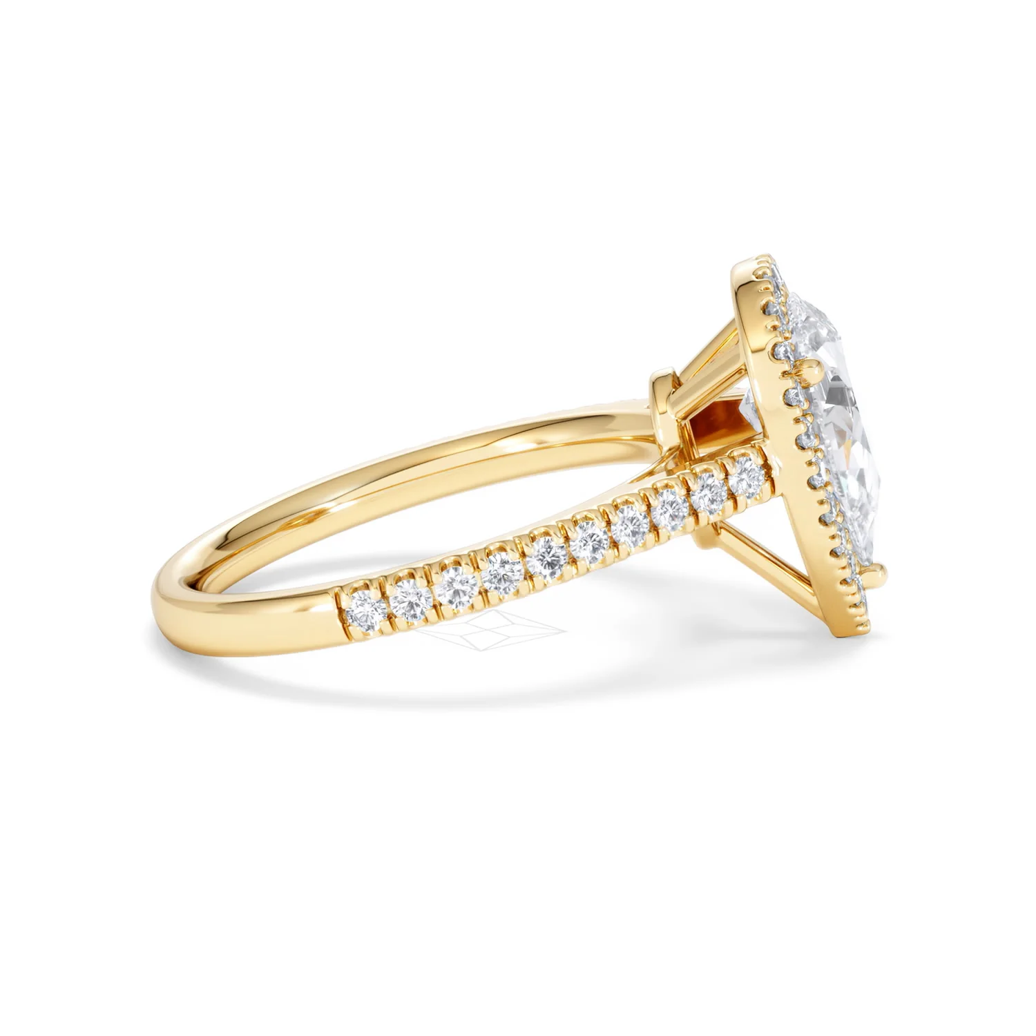 Diana Lab Diamond Pear Halo Engagement Ring in 18K Gold 2.10ct F/VS1 - Image 30