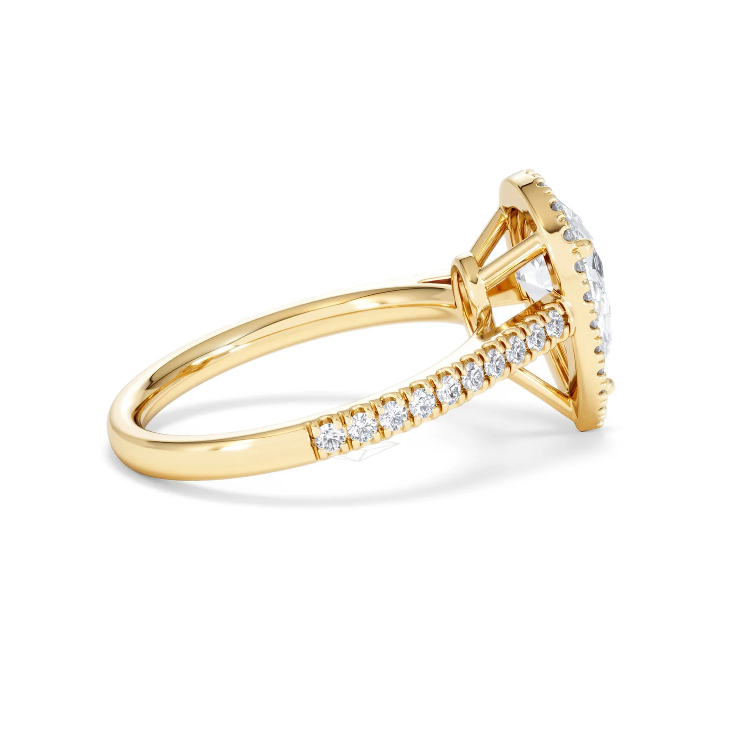Diana Lab Diamond Pear Halo Engagement Ring in 18K Gold 2.10ct F/VS1 - Image 34