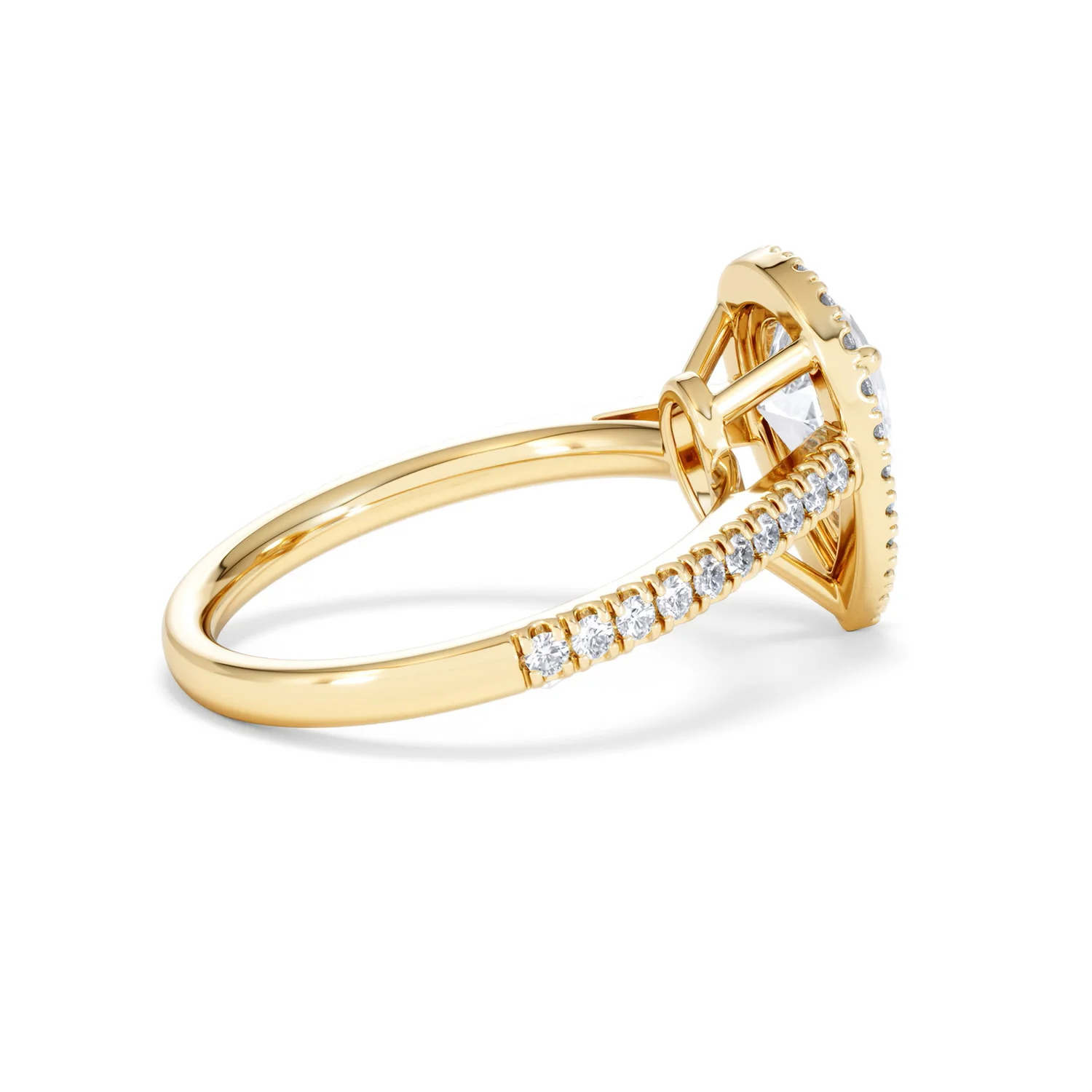 Diana Lab Diamond Pear Halo Engagement Ring in 18K Gold 2.10ct F/VS1 - Image 36