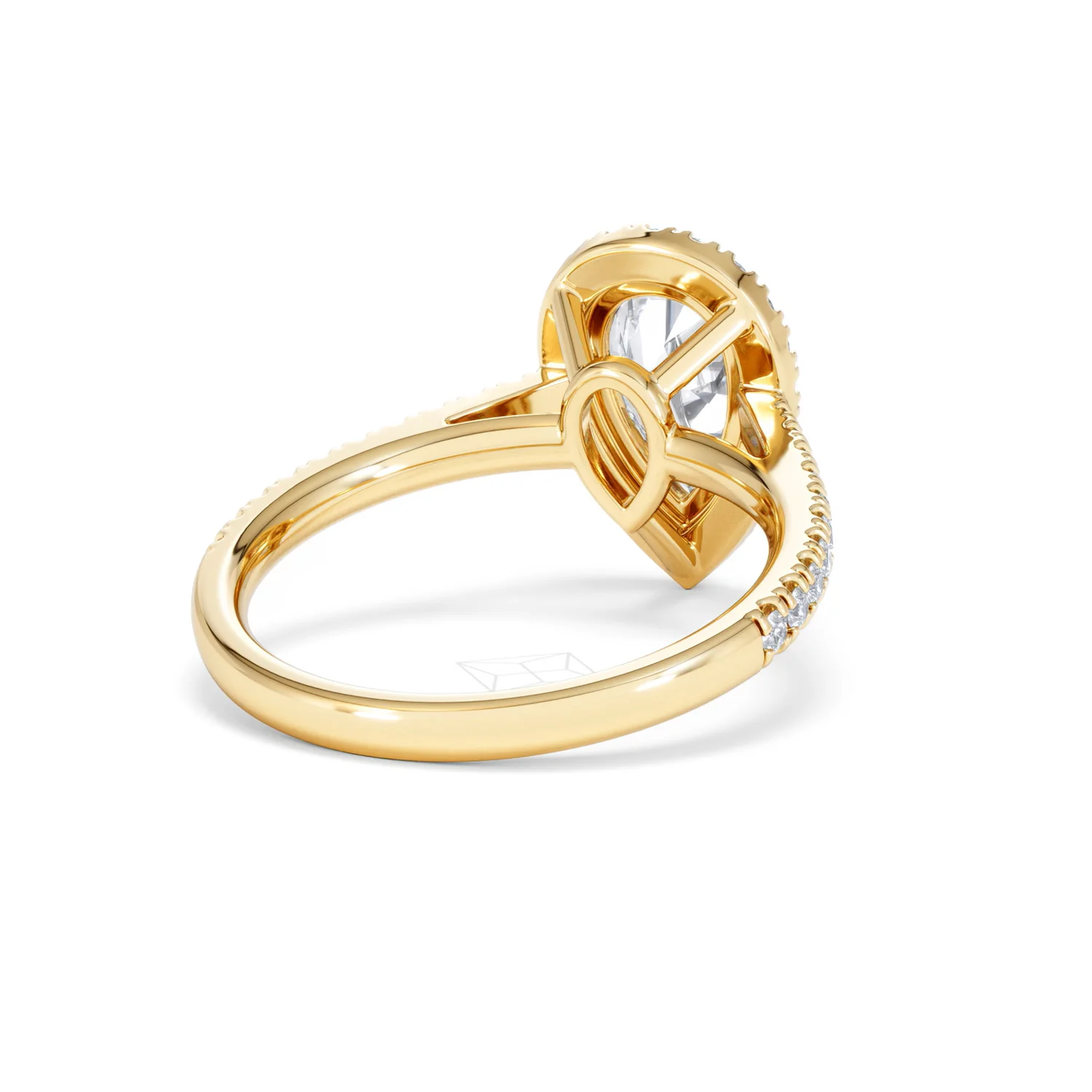 Diana Lab Diamond Pear Halo Engagement Ring in 18K Gold 2.10ct F/VS1 - Image 45