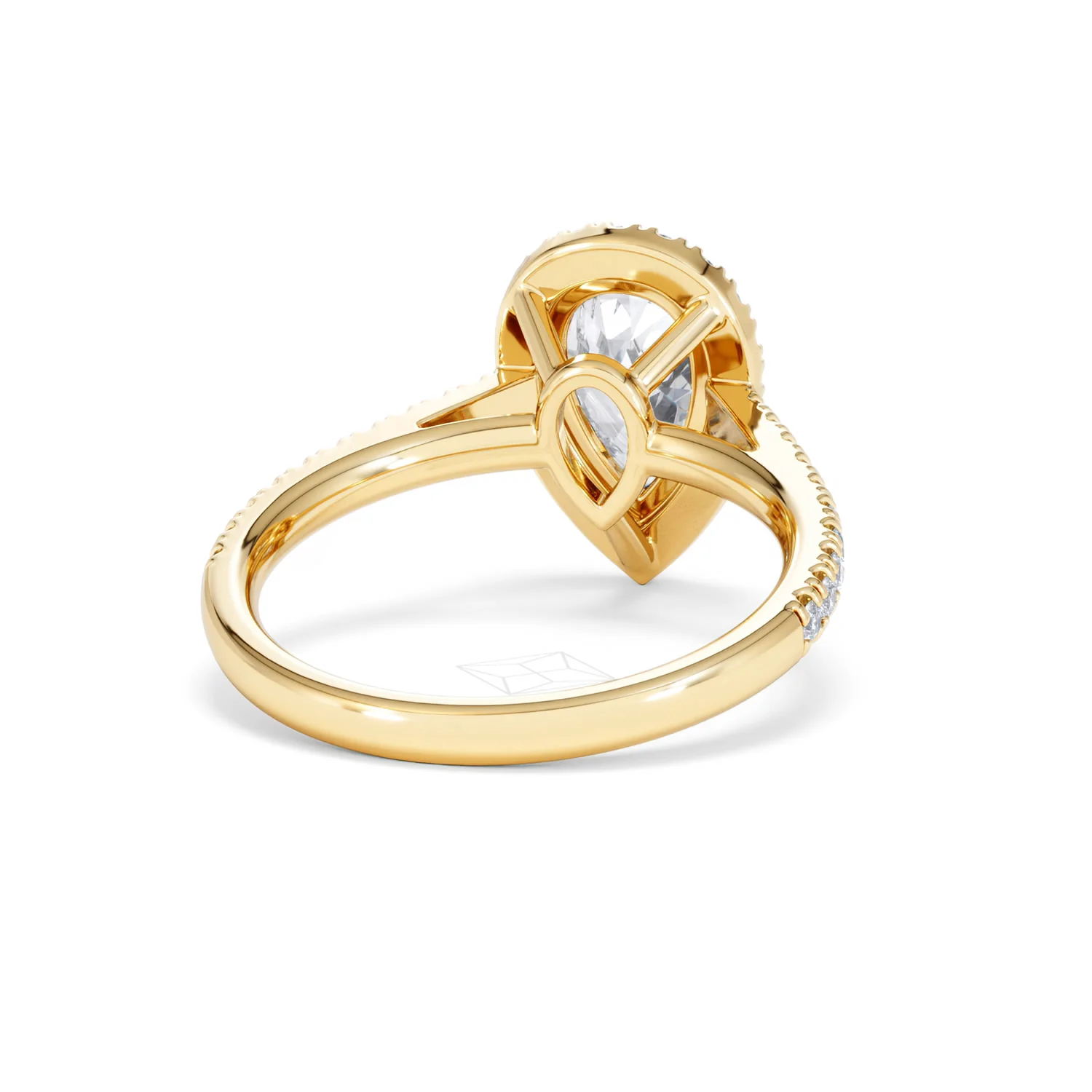 Diana Lab Diamond Pear Halo Engagement Ring in 18K Gold 2.10ct F/VS1 - Image 47