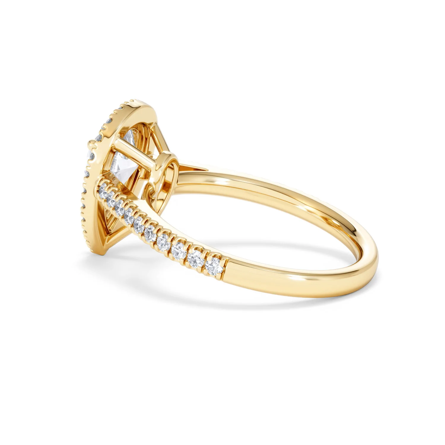 Diana Lab Diamond Pear Halo Engagement Ring in 18K Gold 2.10ct F/VS1 - Image 65