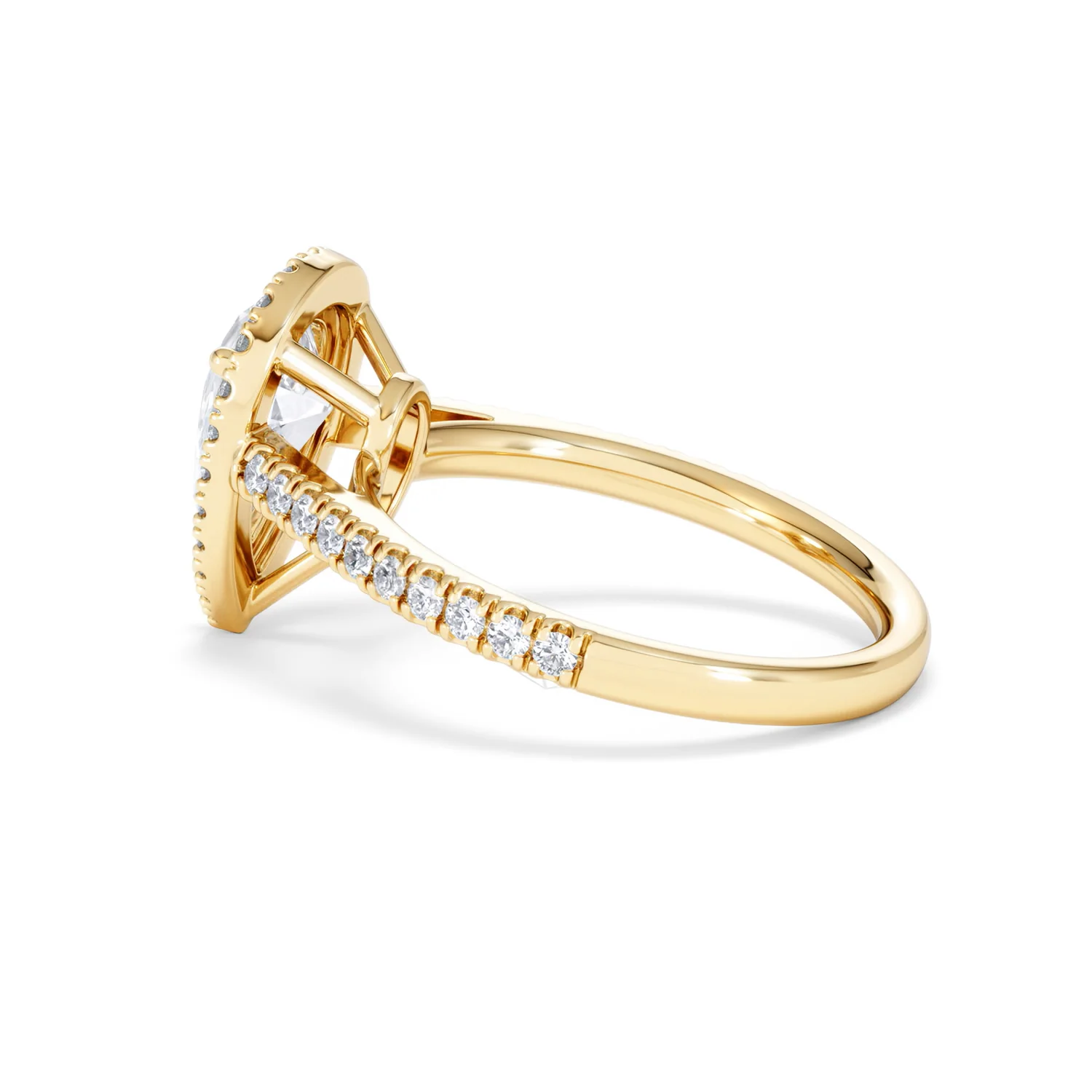 Diana Lab Diamond Pear Halo Engagement Ring in 18K Gold 2.10ct F/VS1 - Image 66