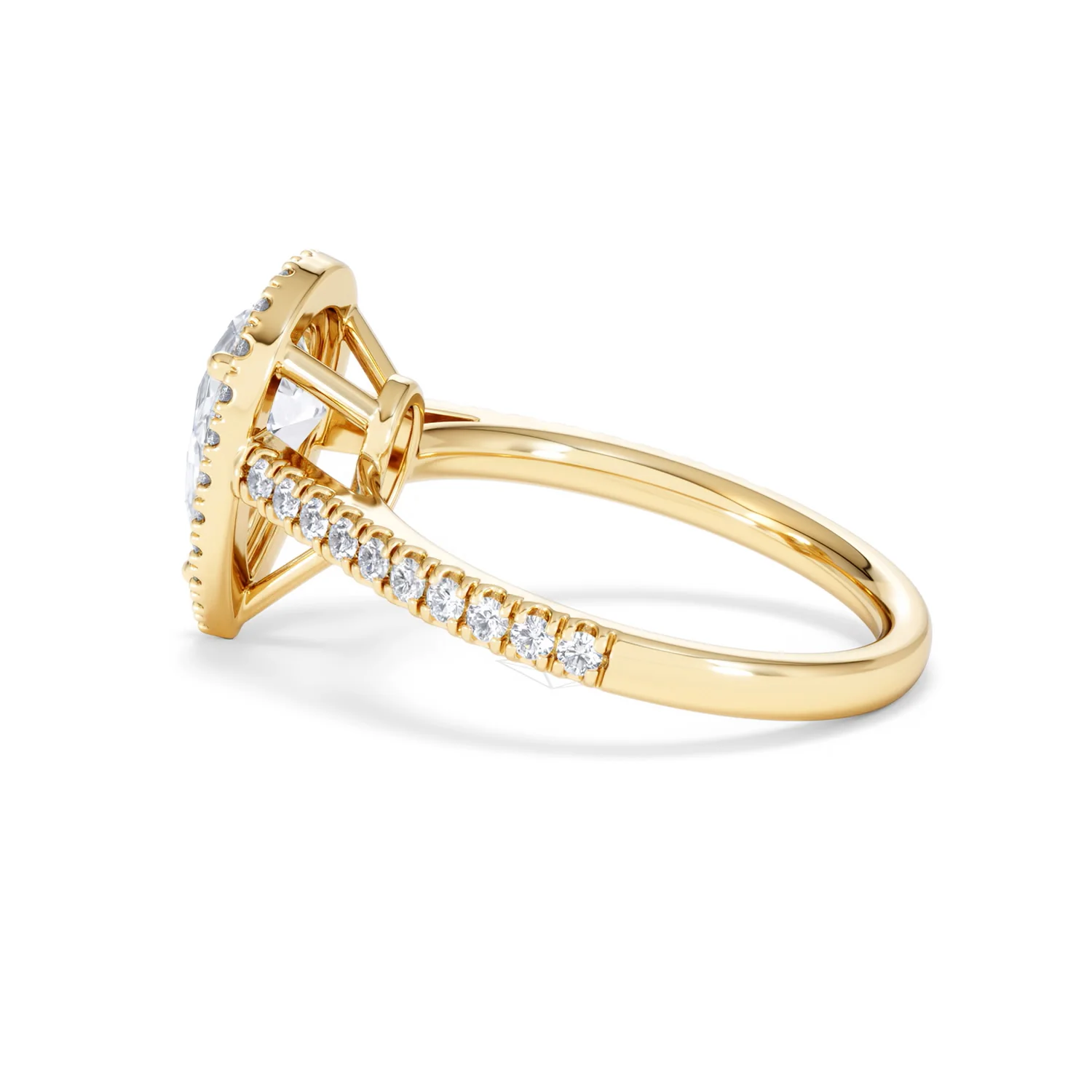Diana Lab Diamond Pear Halo Engagement Ring in 18K Gold 2.10ct F/VS1 - Image 67
