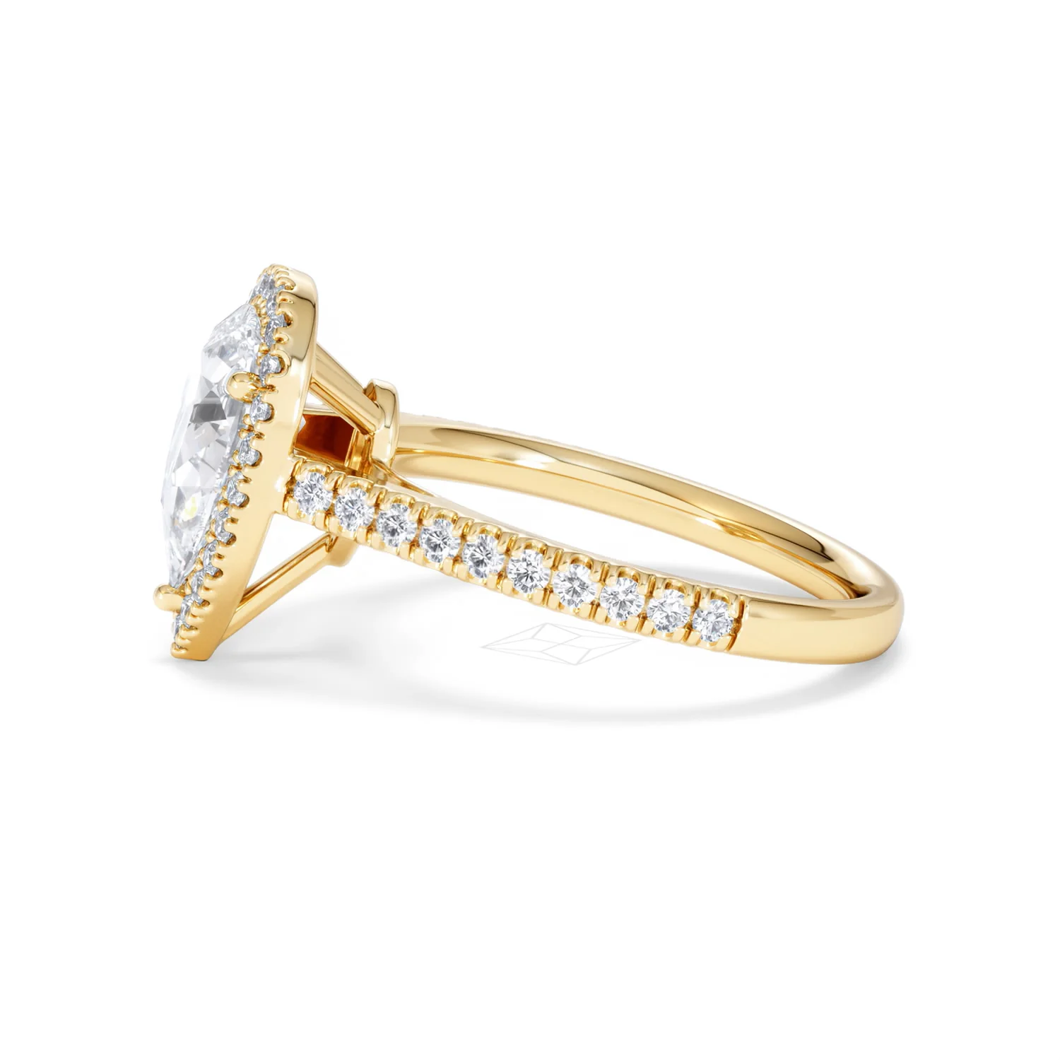 Diana Lab Diamond Pear Halo Engagement Ring in 18K Gold 2.10ct F/VS1 - Image 73
