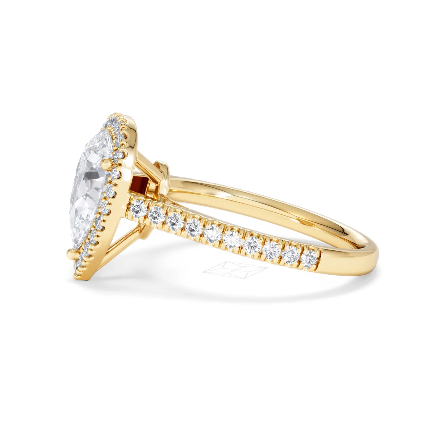Diana Lab Diamond Pear Halo Engagement Ring in 18K Gold 2.10ct F/VS1 - Image 74