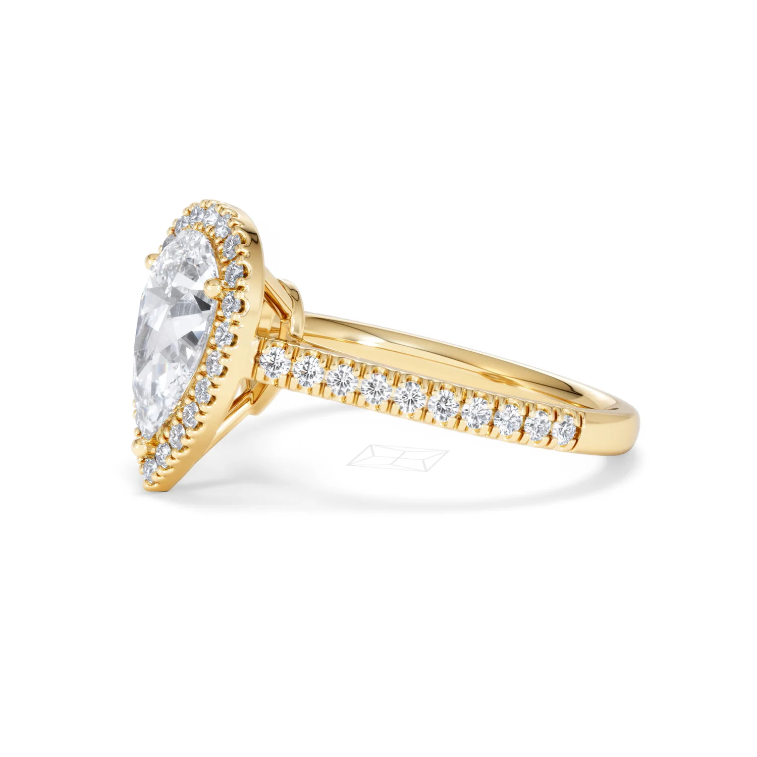 Diana Lab Diamond Pear Halo Engagement Ring in 18K Gold 2.10ct F/VS1 - Image 77
