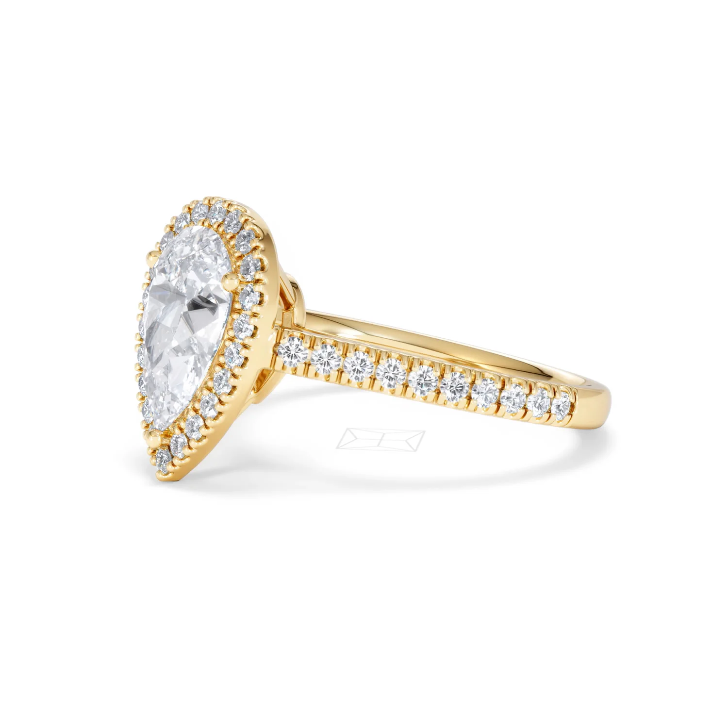 Diana Lab Diamond Pear Halo Engagement Ring in 18K Gold 2.10ct F/VS1 - Image 79