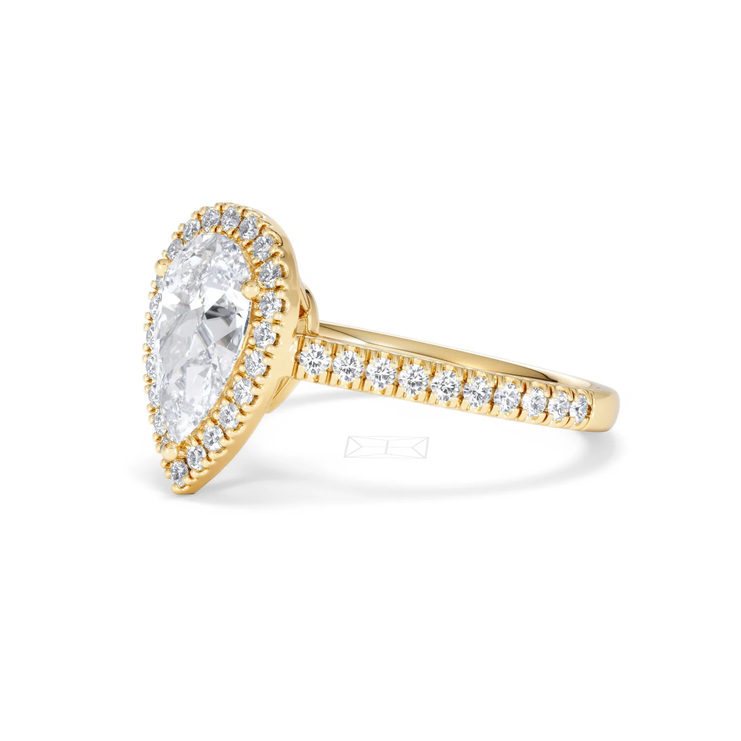 Diana Lab Diamond Pear Halo Engagement Ring in 18K Gold 2.10ct F/VS1 - Image 80