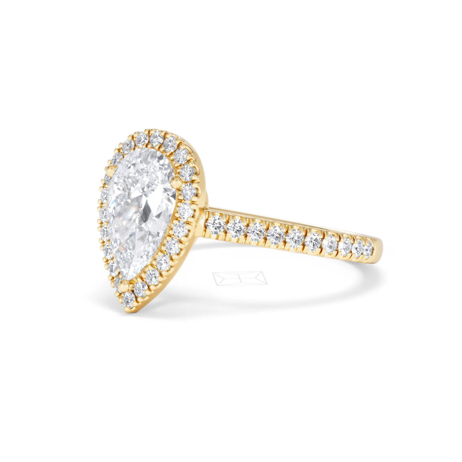 Diana Lab Diamond Pear Halo Engagement Ring in 18K Gold 2.10ct F/VS1 - Image 82