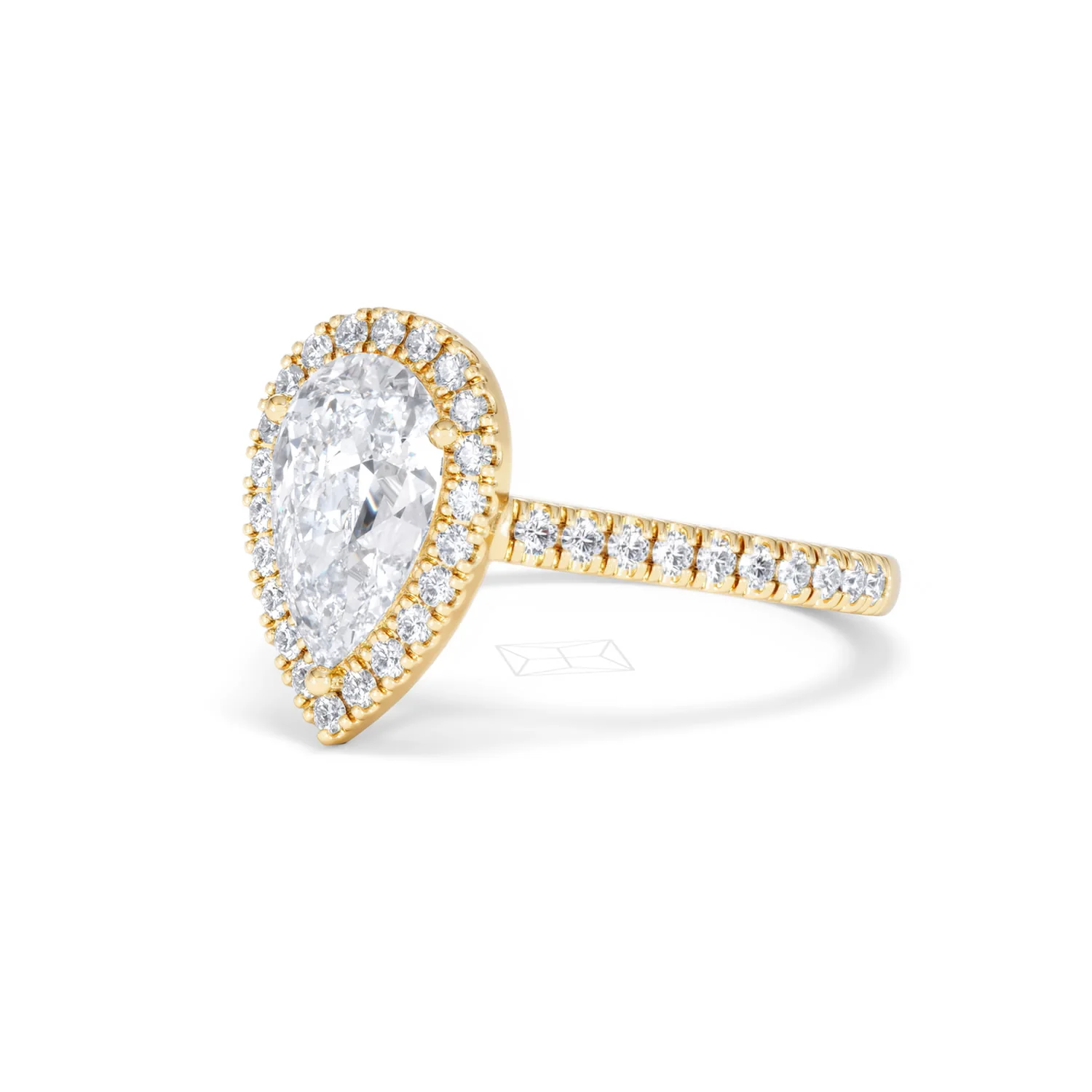 Diana Lab Diamond Pear Halo Engagement Ring in 18K Gold 2.10ct F/VS1 - Image 83