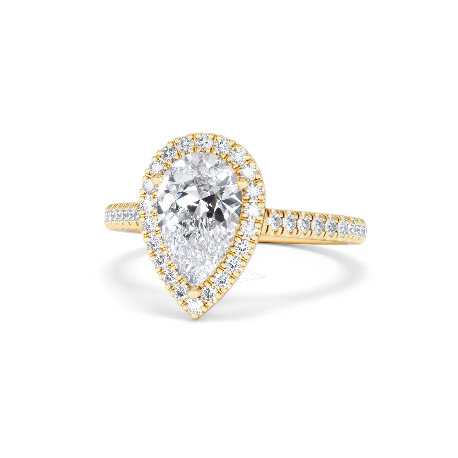 Diana Lab Diamond Pear Halo Engagement Ring in 18K Gold 2.10ct F/VS1 - Image 88