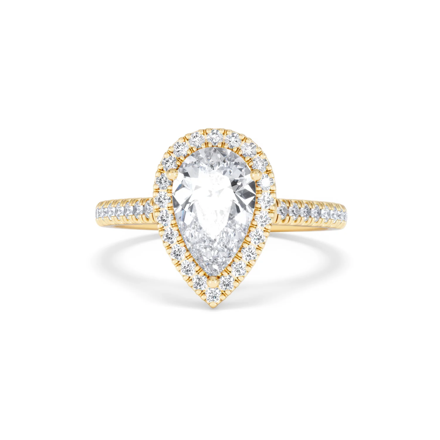 Diana Lab Diamond Pear Halo Engagement Ring in 18K Gold 2.10ct F/VS1 - Image 90