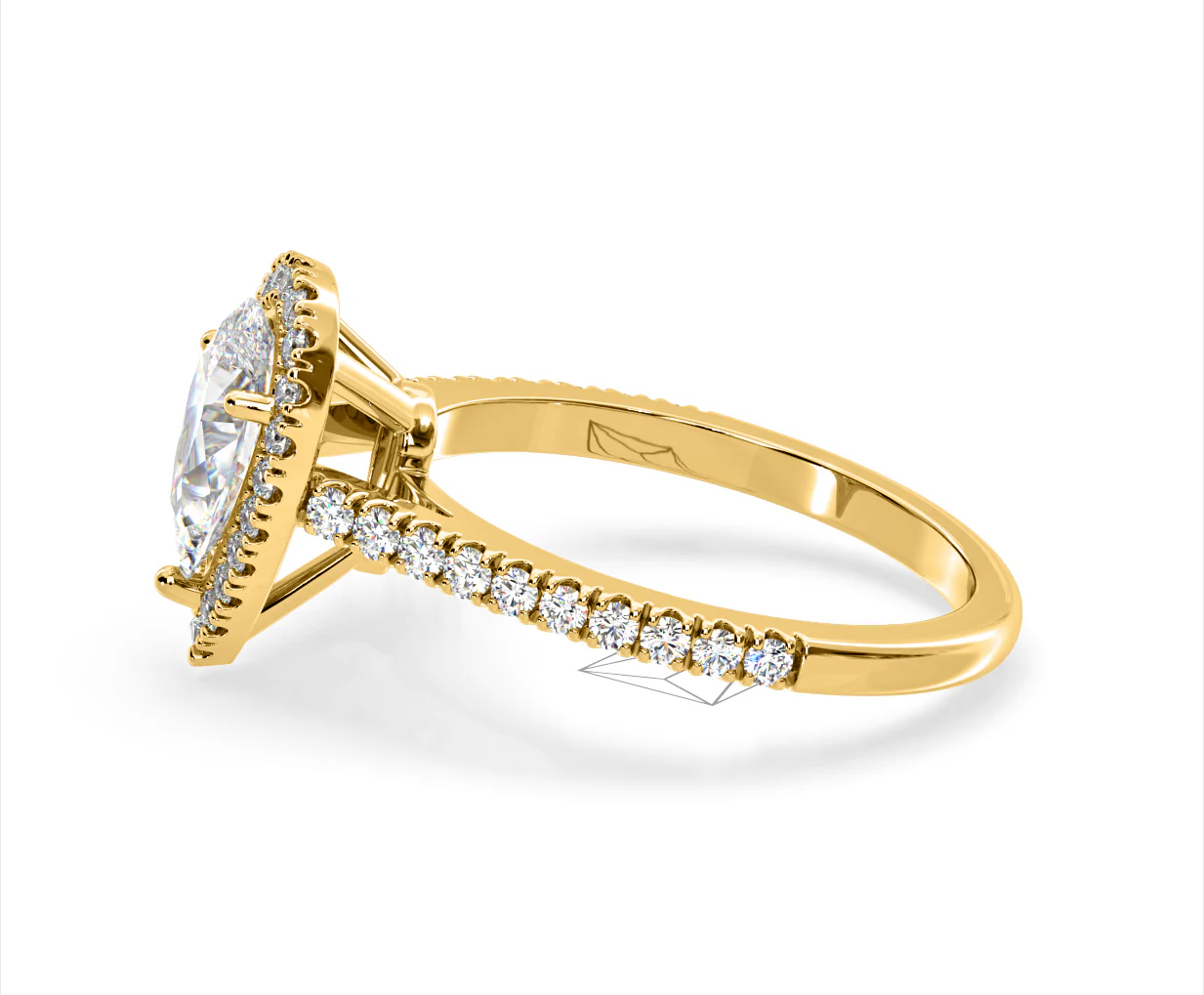 Diana Lab Diamond Pear Halo Engagement Ring in 18K Gold 2.60ct F/VS1 - Image 106