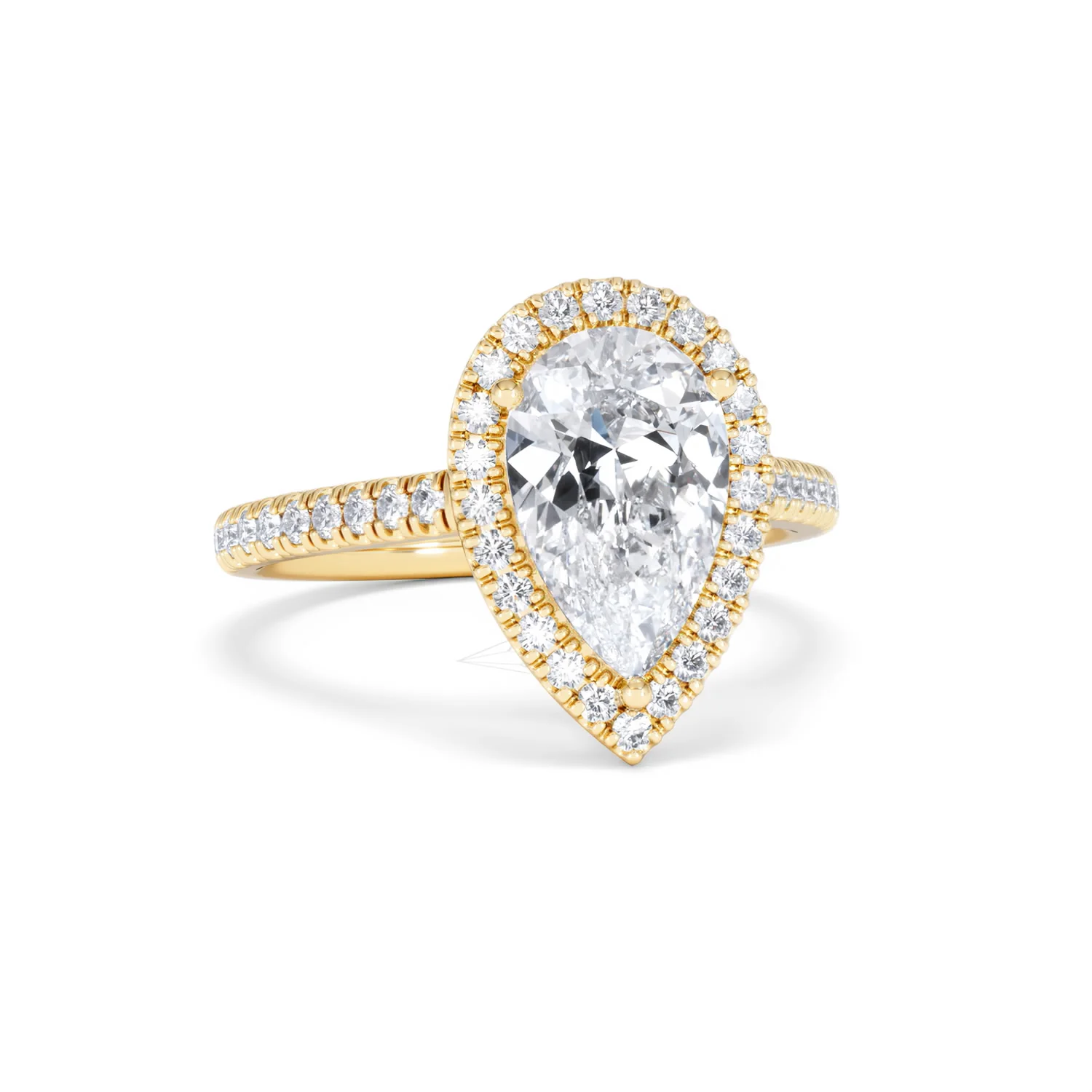 Diana Lab Diamond Pear Halo Engagement Ring in 18K Gold 2.60ct F/VS1 - Image 11