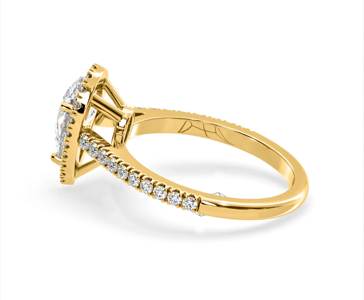 Diana Lab Diamond Pear Halo Engagement Ring in 18K Gold 2.60ct F/VS1 - Image 111