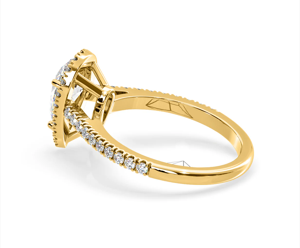 Diana Lab Diamond Pear Halo Engagement Ring in 18K Gold 2.60ct F/VS1 - Image 113